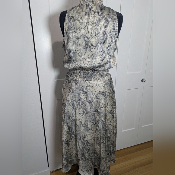 Evereve Allison Joy Cora Womens Midi Dress Snake Print Sleeveless sz L Wedding - Picture 10 of 13